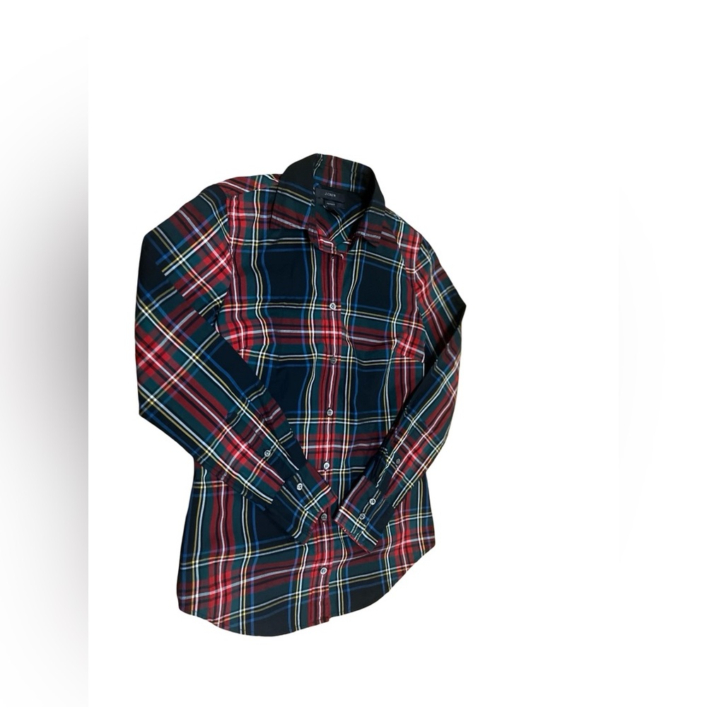J.Crew Tartan Stewart Plaid Sz 00P Cotton Shirt Festive Party Classic Holidays
